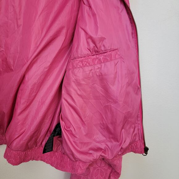 Urban Outfitters‎ UO Femme Embossed Jacket Sz Medium Pink Puffer Full Zip Peace - Picture 9 of 16